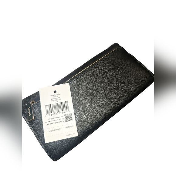*NWT* BLACK KATE SPADE WALLET WITH GOLD LETTERING - Picture 4 of 4